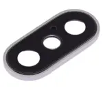 Lentila Camera Spate Cu Suport Si Rama iPhone XS / XS Max AMPlus (Silver) (10 Pack) - imagine 5