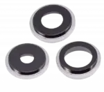 Lentila Camera Spate Cu Suport Si Rama iPhone 14 Pro / 14 Pro Max (Silver) (3 Piece Set) AMPlus - imagine 3