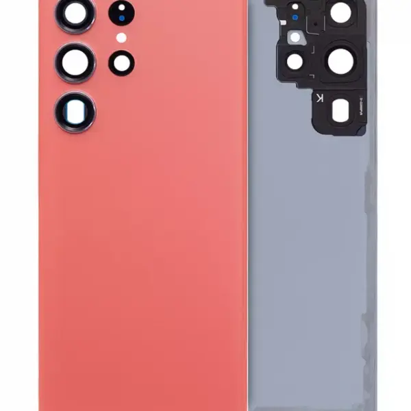 Capac Spate Sticla Samsung Galaxy S23 Ultra (S918) Service Pack (Red)