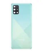Capac Sticla Spate Cu Lentila Camera Samsung Galaxy A71 (A715 / 2020) Service Pack (Prism Crush Blue) - imagine 2