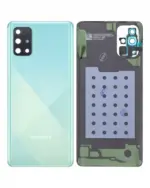 Capac Sticla Spate Cu Lentila Camera Samsung Galaxy A71 (A715 / 2020) Service Pack (Prism Crush Blue) - imagine 3