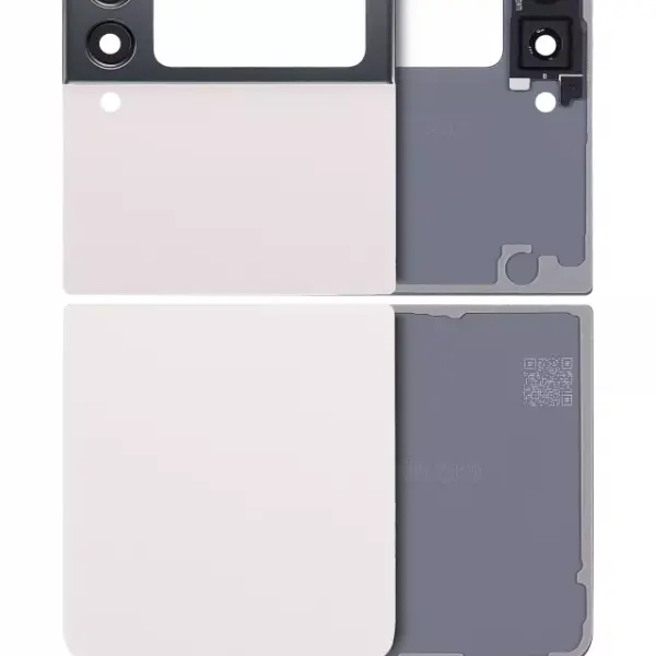 Geam capac spate superior / inferior cu lentila camera Samsung Galaxy Z Flip 3 5G AMPlus (White)