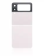 Geam capac spate superior / inferior cu lentila camera Samsung Galaxy Z Flip 3 5G AMPlus (White) - imagine 2