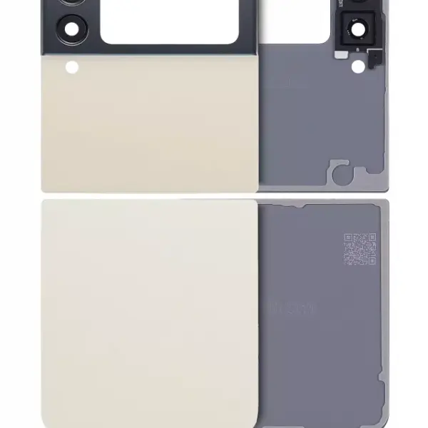 Geam capac spate superior / inferior cu lentila camera Samsung Galaxy Z Flip 3 5G AMPlus  (Cream)