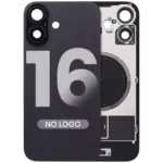 Capac Spate Sticla iPhone 16 Aftermarket (No Logo) (Black)
