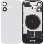 Capac Spate Sticla iPhone 16 Aftermarket (No Logo) (White) - imagine 2