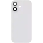 Capac Spate Sticla iPhone 16 Aftermarket (No Logo) (White) - imagine 3