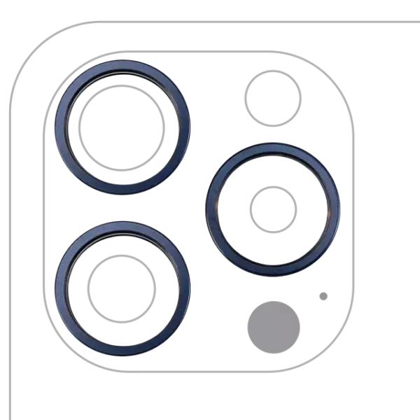 Inel Rama Camera Spate Telefon iPhone 15 Pro (Blue Titanium) (3 Piece Set)