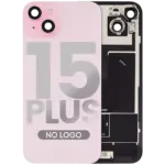 Capac Spate Sticla Cu Magnet MagSafe, NFC Si Lanterna iPhone 15 Plus Aftermarket (No Logo) (Pink)