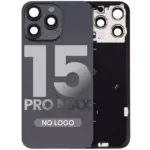Capac Spate Sticla iPhone 15 Pro Max Aftermarket (No Logo) (Black Titanium)