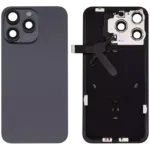 Capac Spate Sticla iPhone 15 Pro Max Aftermarket (No Logo) (Black Titanium) - imagine 2