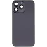Capac Spate Sticla iPhone 15 Pro Max Aftermarket (No Logo) (Black Titanium) - imagine 3