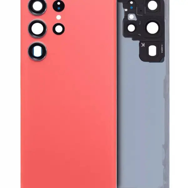 Capac Spate Sticla Samsung Galaxy S23 Ultra 5G AMPlus (No Logo) (Red)