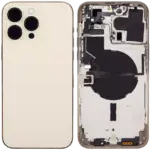 Capac Spate Sticla iPhone 14 Pro Max AMPlus (No Logo) (Gold) - imagine 2