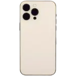 Capac Spate Sticla iPhone 14 Pro Max AMPlus (No Logo) (Gold) - imagine 3