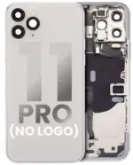 Capac Spate Sticla iPhone 11 Pro AMPlus (No Logo) (Silver)