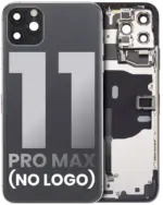 Carcasa Spate Sticla iPhone 11 Pro Max AMPlus (No Logo) (Space Gray)