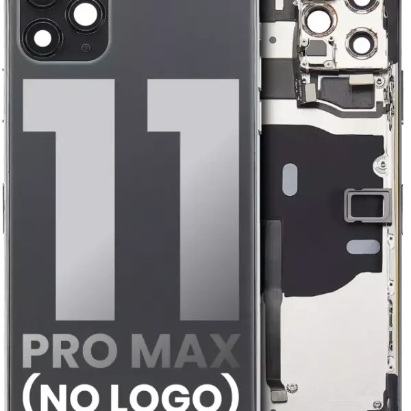 Carcasa Spate Sticla iPhone 11 Pro Max AMPlus (No Logo) (Space Gray)