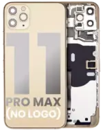 Carcasa Spate Sticla iPhone 11 Pro Max AMPlus (No Logo) (Gold)