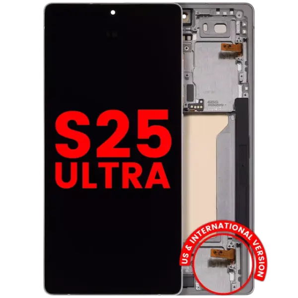 Display Cu Rama telefon Samsung Galaxy S25 Ultra 5G AMPlus (Titanium White Silver)