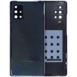 Capac Sticla Spate Cu Lentila Camera Samsung Galaxy A71 5G (A716V / 2020) Service Pack (Prism Cube Black)