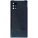 Capac Sticla Spate Cu Lentila Camera Samsung Galaxy A71 5G (A716V / 2020) Service Pack (Prism Cube Black) - imagine 4