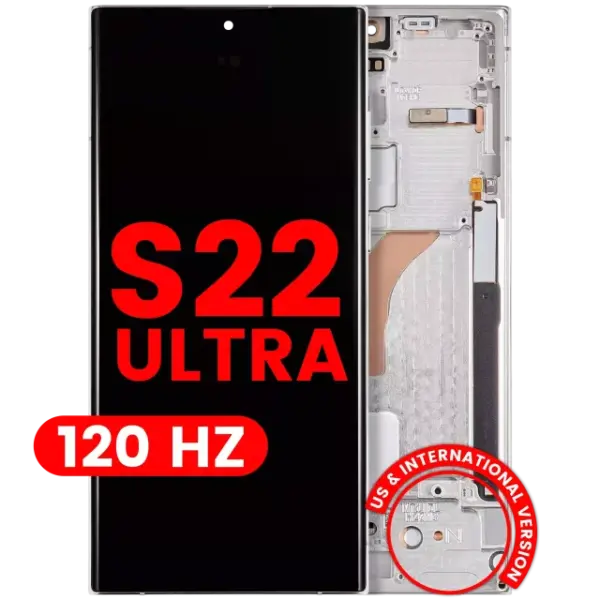 Display cu Rama Samsung Galaxy S22 Ultra 5G AM Plus (120Hz) (Phantom White)