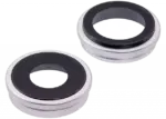 Lentila Camera Spate Cu Suport Si Rama iPhone 16 / 16 Plus (White) (2 Piece Set) Premium - imagine 3