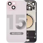Capac Spate Sticla Cu Magnet MagSafe iPhone 15 Aftermarket (No Logo) (Pink)