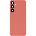 Capac Spate Sticla cu Geam Camera Samsung Galaxy S25 Plus 5G (No Logo) (Aftermarket Plus) (Coral Red) - imagine 3