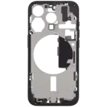 Carcasa Mijloc (mid-frame) cu Flex Port Incarcare iPhone 15 Pro Pull:B (Black Titanium) - imagine 3