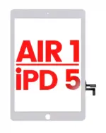 Touchscreen (Digitizer) Fara Buton Home iPad Air 1 / iPad 5 (2017) AMPlus (White)