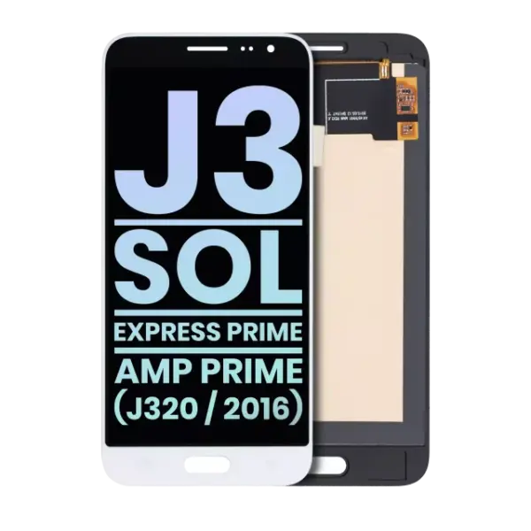 Ansamblu Display Samsung Galaxy J3 / Sol 4G / Express Prime / Amp Prime (J320 / 2016) Service Pack (White) (Fara Rama)