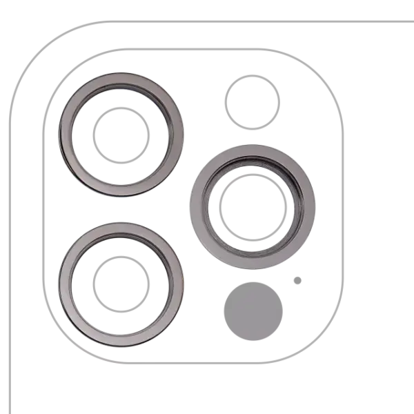 Inel Protectie Camera Spate iPhone 12 Pro (Graphite) (3 Piece Set)