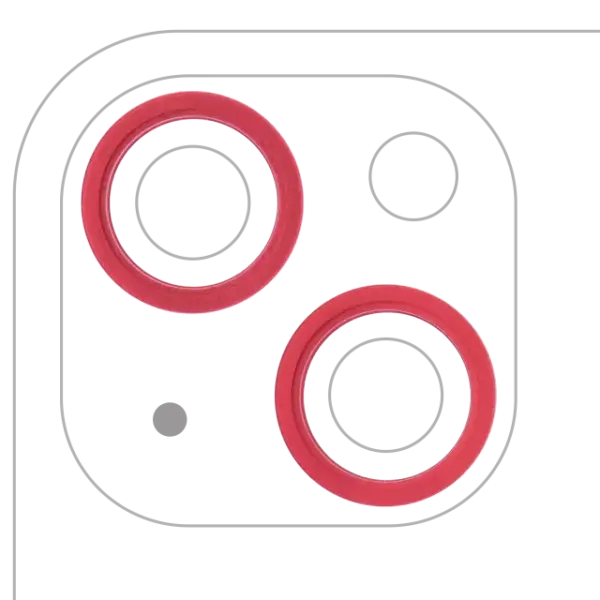 Inel Protectie Camera Spate Telefon iPhone 13 / 13 Mini (Red) (2 Piece Set)