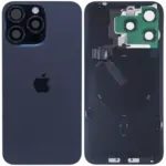 Back Glass w/ MagSafe Magnet & NFC & Flashlight Flex Telefon iPhone 15 Pro Max Original (Blue Titanium) - imagine 3