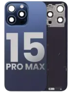 Capac Spate Sticla Cu Magnet MagSafe, NFC Si Lanterna Flex Telefon iPhone 15 Pro Max Pull A (Blue Titanium)