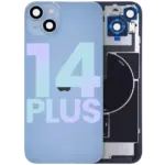 Capac Spate Sticla Cu Magnet MagSafe, NFC Si Lanterna Flex iPhone 14 Plus Genuine OEM (Blue)