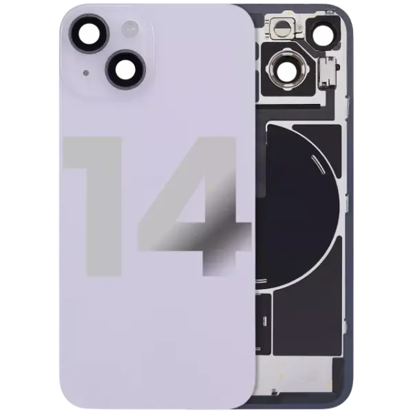 Capac Spate Sticla Cu Magnet MagSafe, NFC Si Lanterna Flex iPhone 14 Pull:A (Purple)
