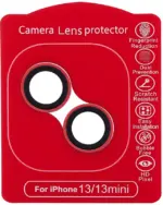 Sticla Protectie Camera iPhone 13 / 13 Mini – Clear Rings (Red) - imagine 2