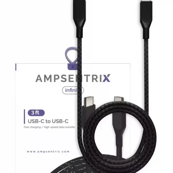 Oferte Black Friday Cablu De Date Si Incarcare USB-C la USB-C (1 m / 3 ft) AM Infinity (Black)