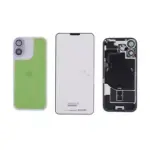 Capac Spate Sticla Cu Magnet MagSafe, NFC Si Lanterna Flex Telefon  iPhone 17 Original (Lavender)