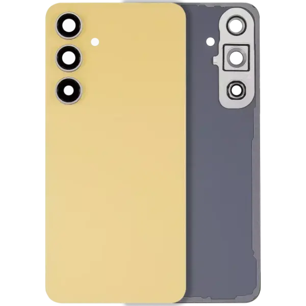 Capac Spate Sticla Cu Lentila Camera Samsung Galaxy S24 FE (No Logo) AMPlus (Yellow)