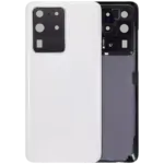 Capac Spate Sticla Cu Lentila Camera Samsung Galaxy S20 Ultra 5G (No Logo) AMPlus (Cloud White)
