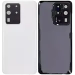 Capac Spate Sticla Cu Lentila Camera Samsung Galaxy S20 Ultra 5G (No Logo) AMPlus (Cloud White) - imagine 2