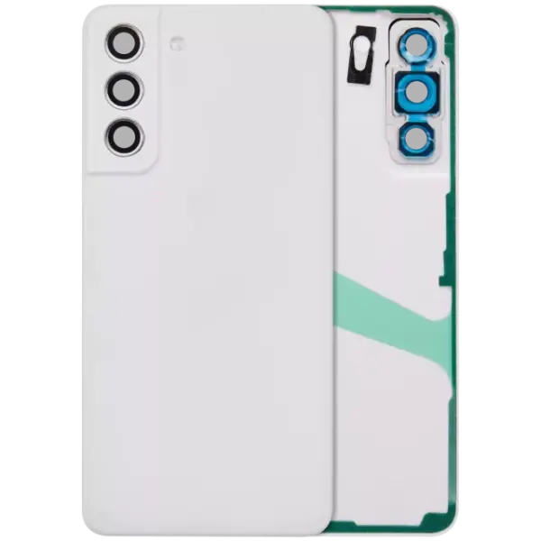 Capac Spate Sticla Cu Lentila Camera Samsung Galaxy S21 FE 5G (No Logo) AMPlus (White)