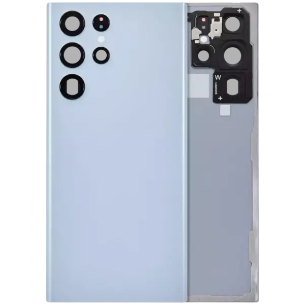Capac Spate Sticla Cu Lentila Camera Samsung Galaxy S22 Ultra 5G (No Logo) AMPlus (Sky Blue)