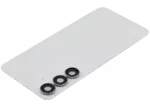 Capac Spate Sticla Cu Lentila Camera Samsung Galaxy S25 FE (No Logo) AMPlus (White) - imagine 5
