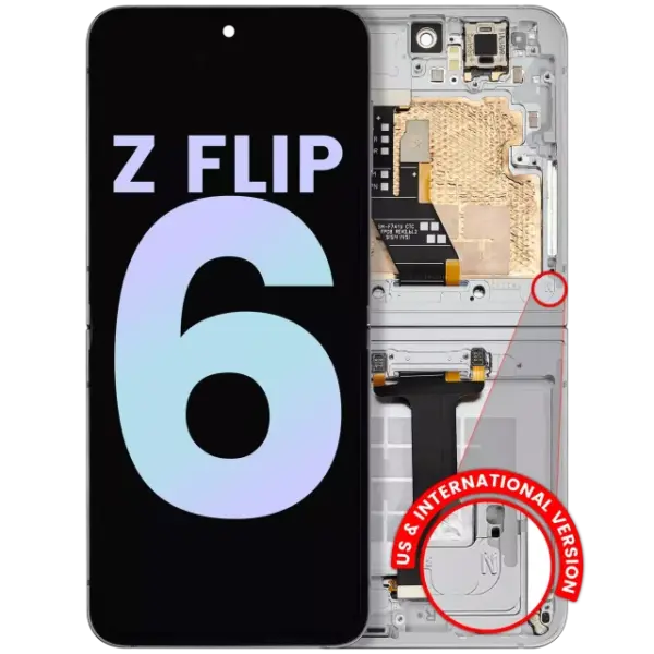 Ansamblu Display Interior Samsung Galaxy Z Flip 6 5G Service Pack (White)