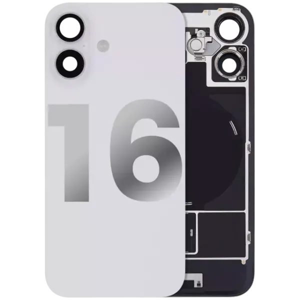 Capac Spate Sticla Cu Magnet MagSafe, NFC Si Lanterna Flex Telefon iPhone 16 Pull A (White)